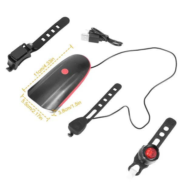 Bike Headlight USB Rechargeable LED Bicycle Front Light Rear Tail Light
